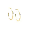 CZ Solitaire Open Hoop Earring sold by Adina Eden's