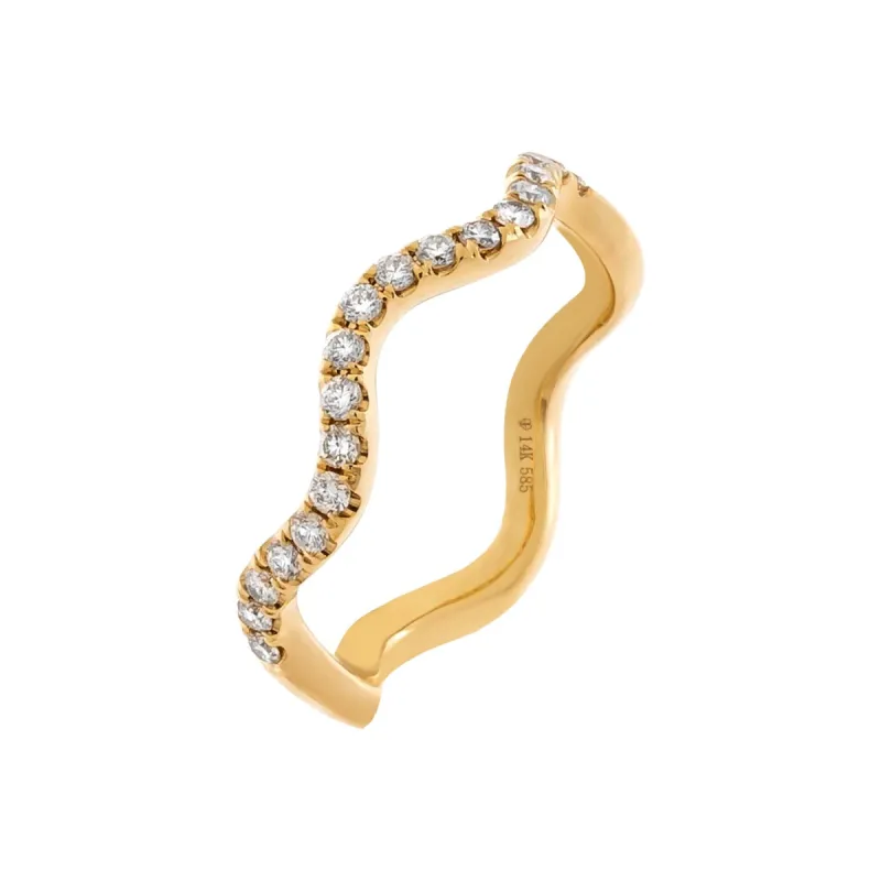 Diamond Squiggly Ring 14K sold by Adina Eden's