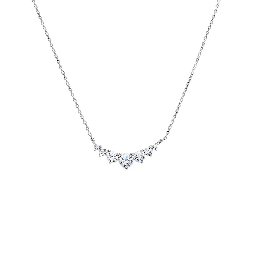 CZ Graduated Curved Bar Necklace sold by Adina Eden's product image thumbnail 3
