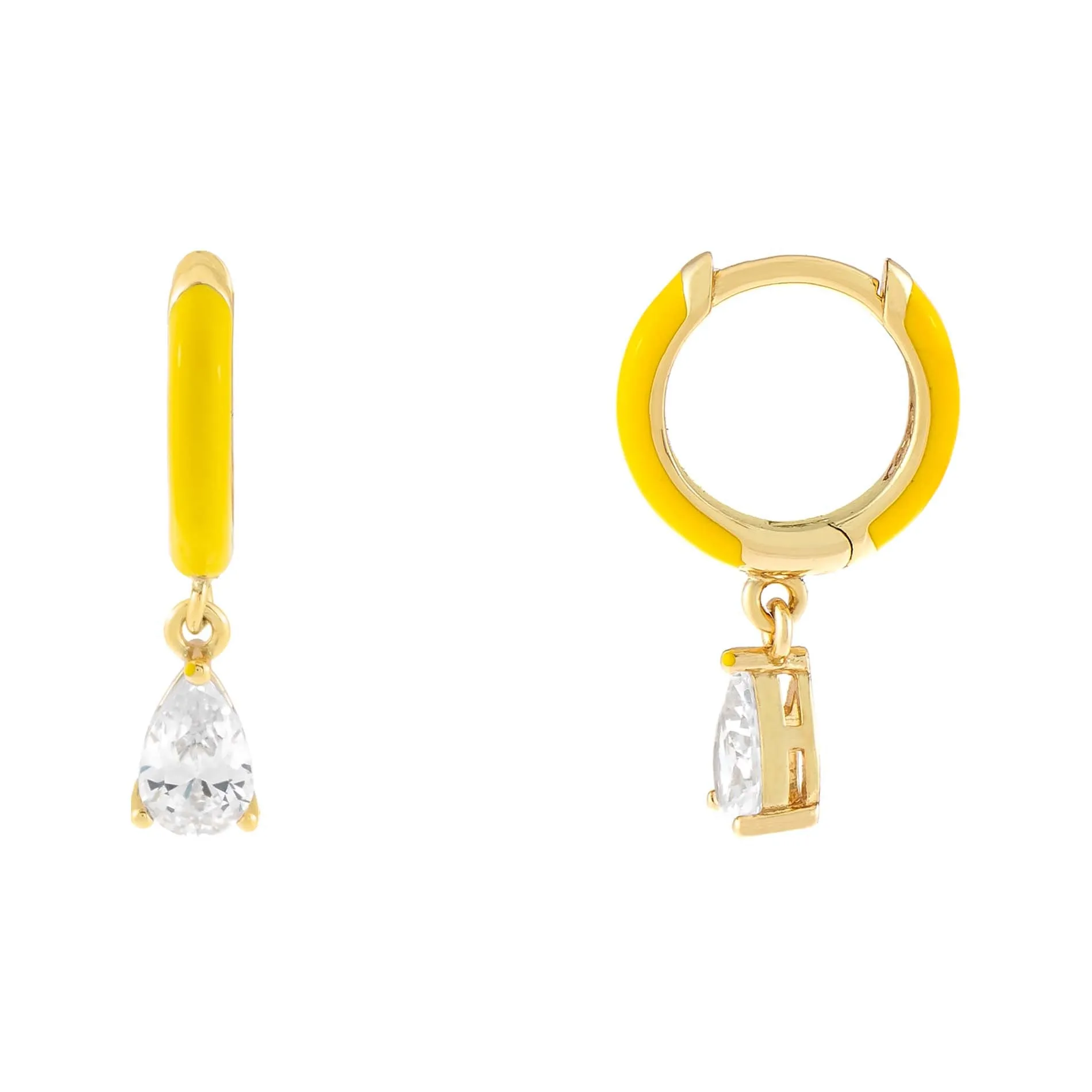 Enamel Teardrop Huggie Earring sold by Adina Eden's product image thumbnail 3