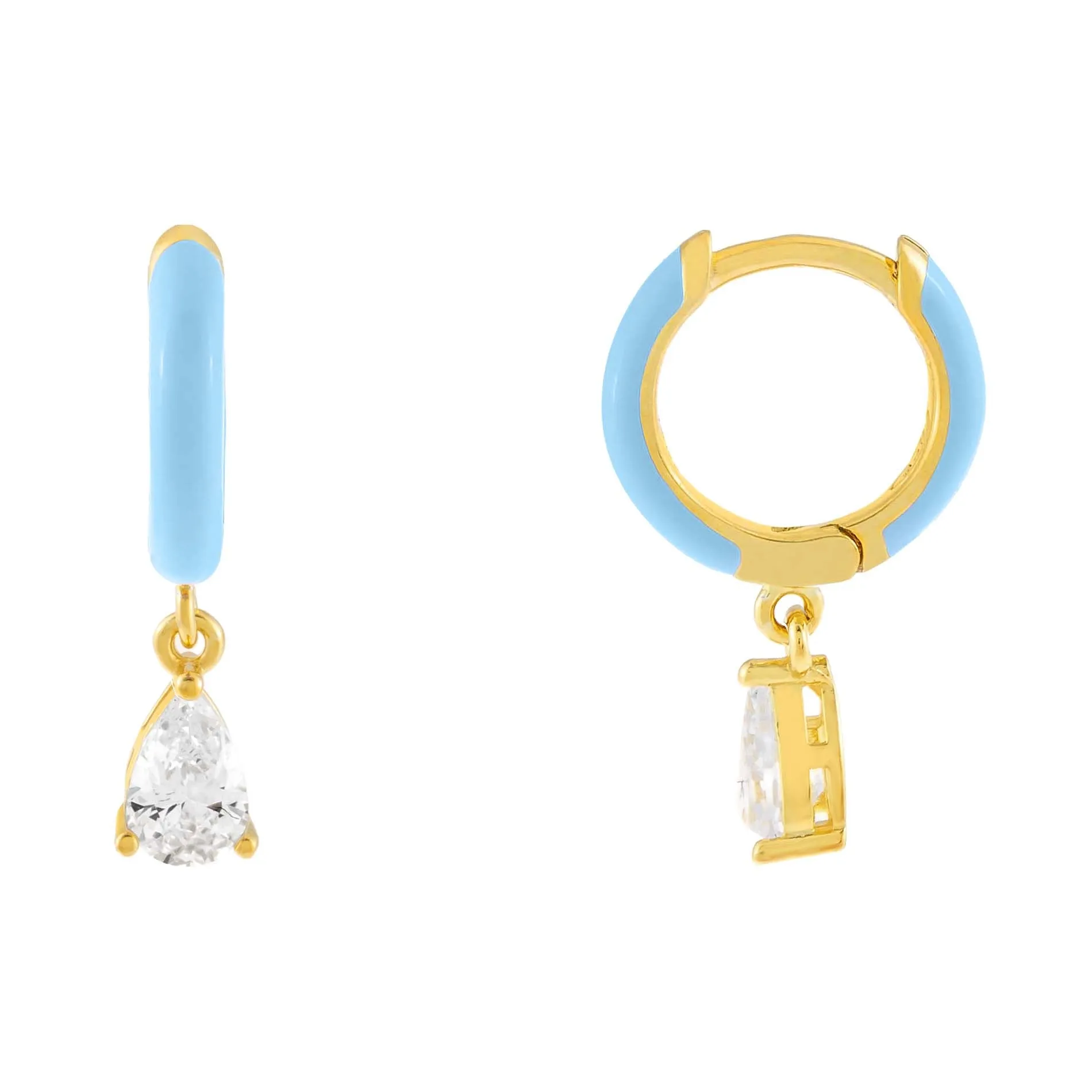 Enamel Teardrop Huggie Earring sold by Adina Eden's product image thumbnail 4