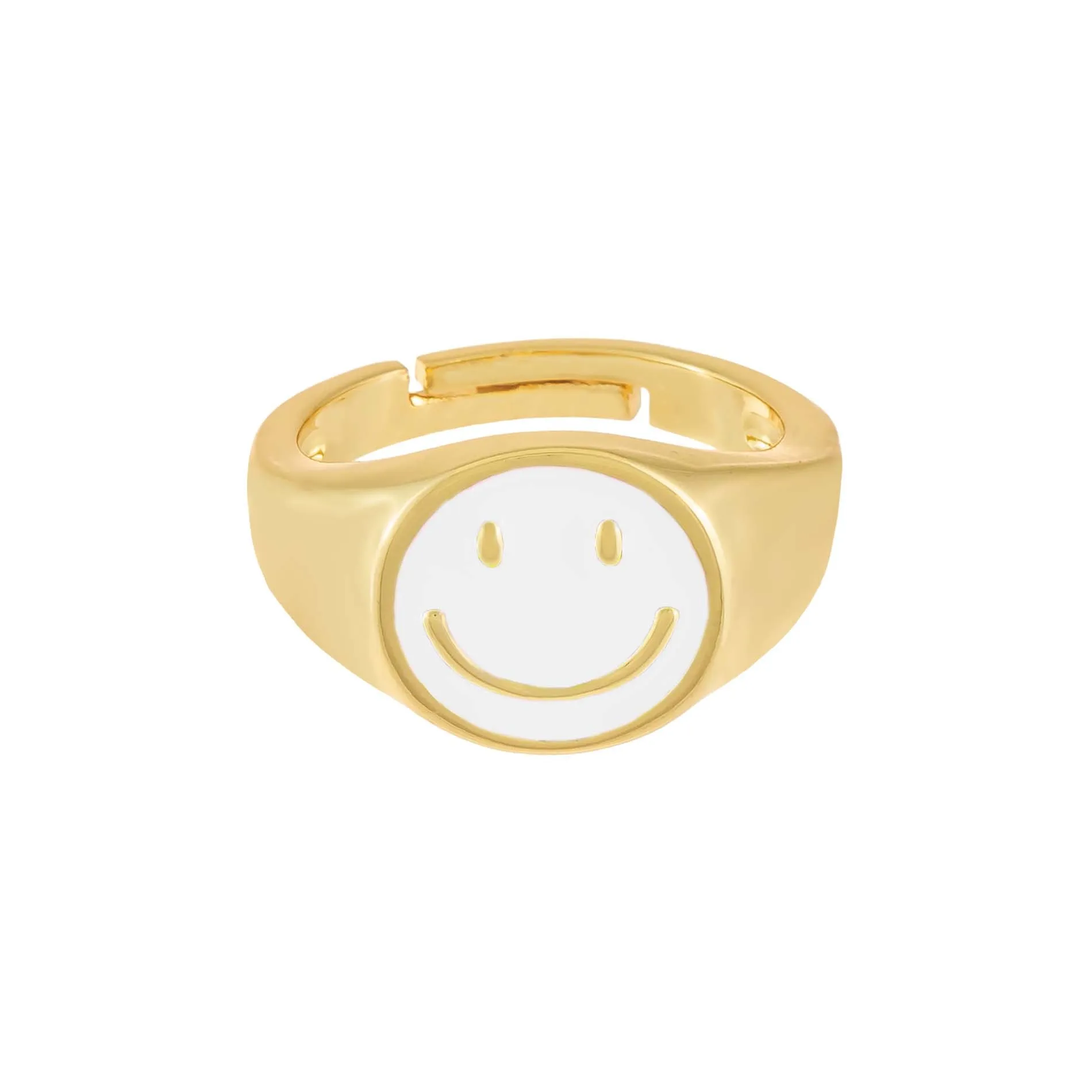 Neon Enamel Smiley Face Adjustable Ring sold by Adina Eden's product image thumbnail 5