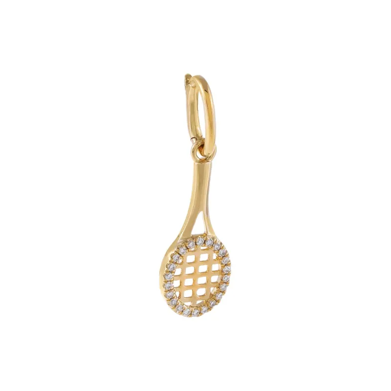 Diamond Tennis Racket Charm 14K sold by Adina Eden's