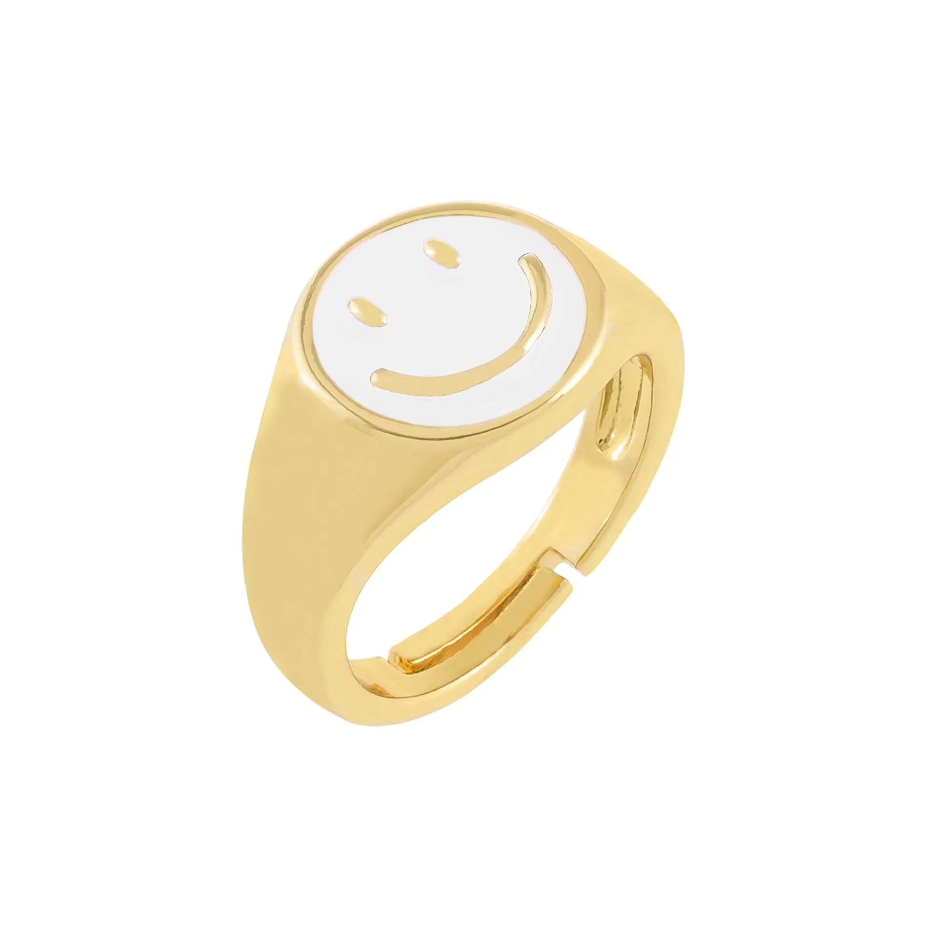 Neon Enamel Smiley Face Adjustable Ring sold by Adina Eden's product image thumbnail 4