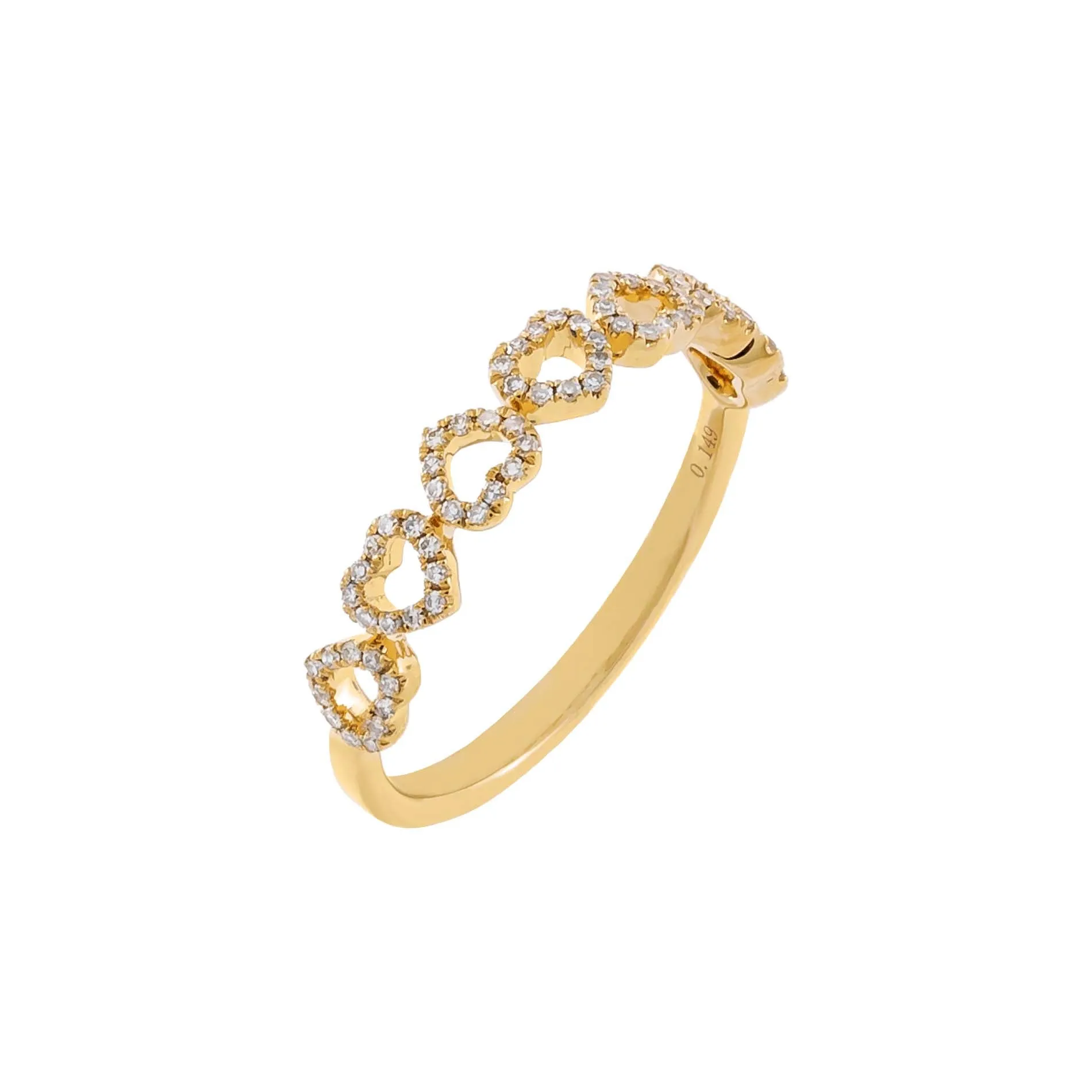 Diamond Pavé Open Heart Band Ring 14K sold by Adina Eden's