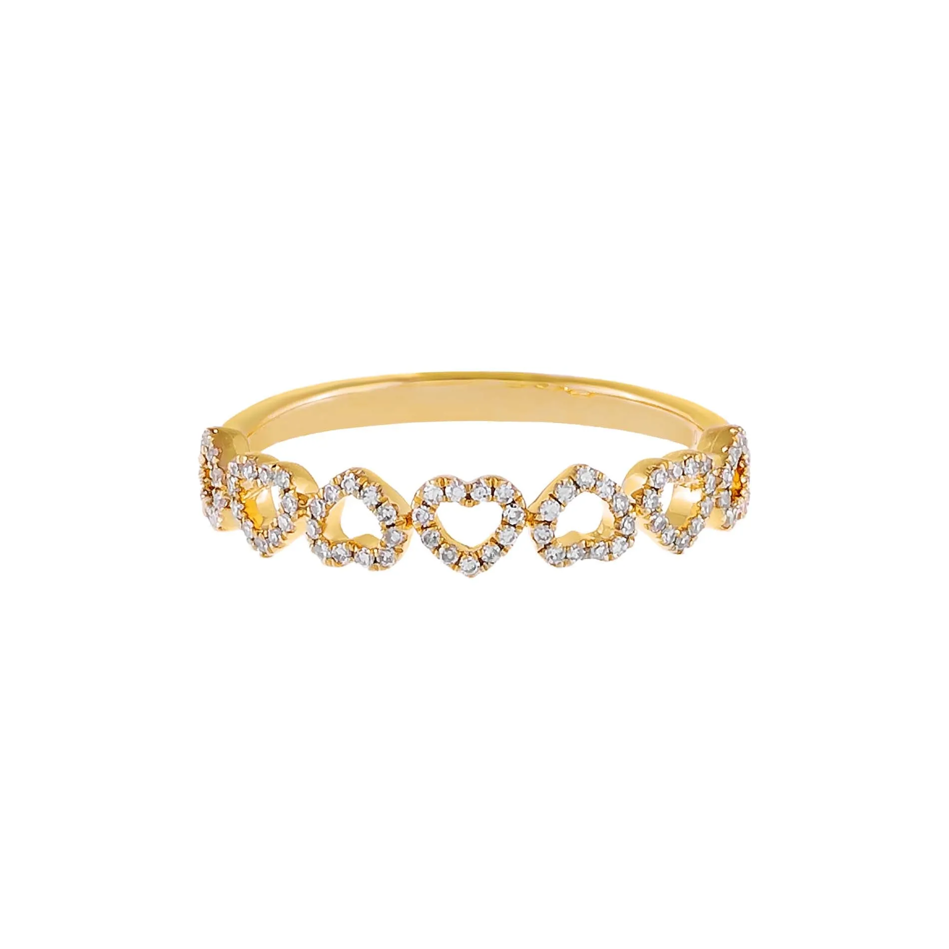 Diamond Pavé Open Heart Band Ring 14K sold by Adina Eden's product image thumbnail 3