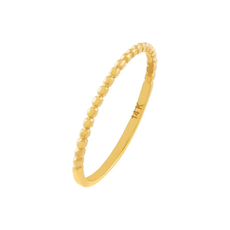 Half Beaded Pinky Ring 14K sold by Adina Eden's