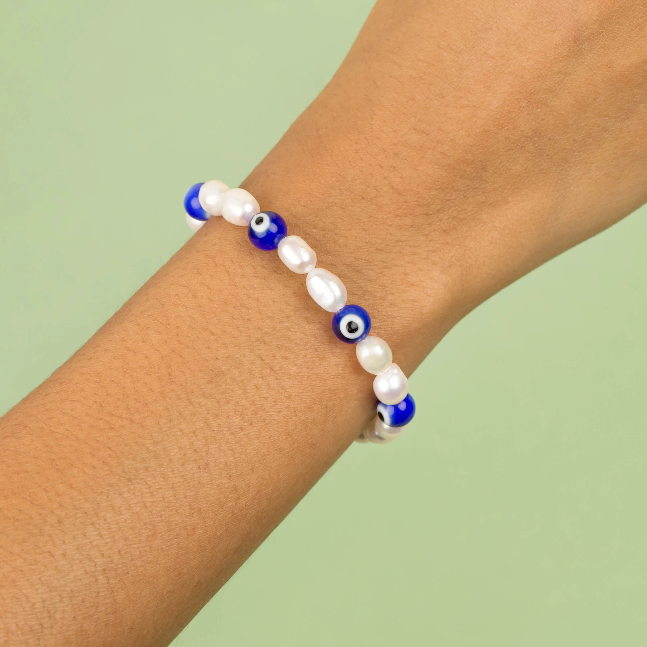 Evil Eye Pearl Bracelet sold by Adina Eden's product image thumbnail 2