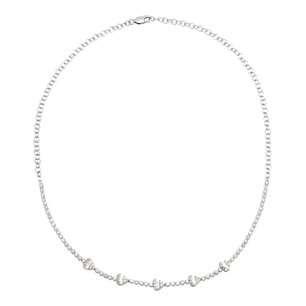 Heart Diamond Tennis Choker 14K sold by Adina Eden's product image thumbnail 3