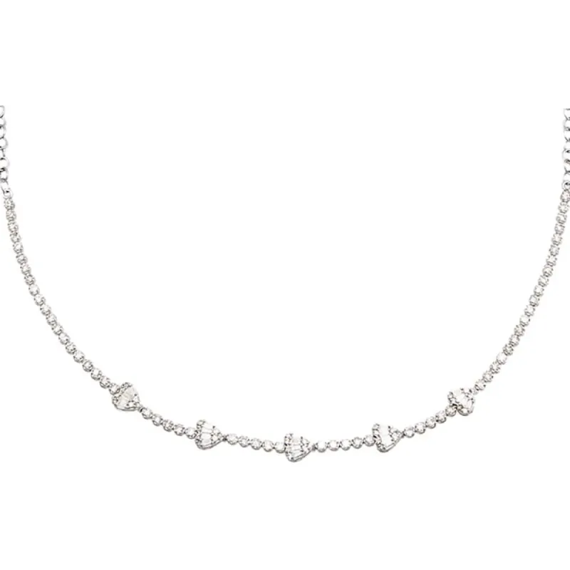 Heart Diamond Tennis Choker 14K sold by Adina Eden's