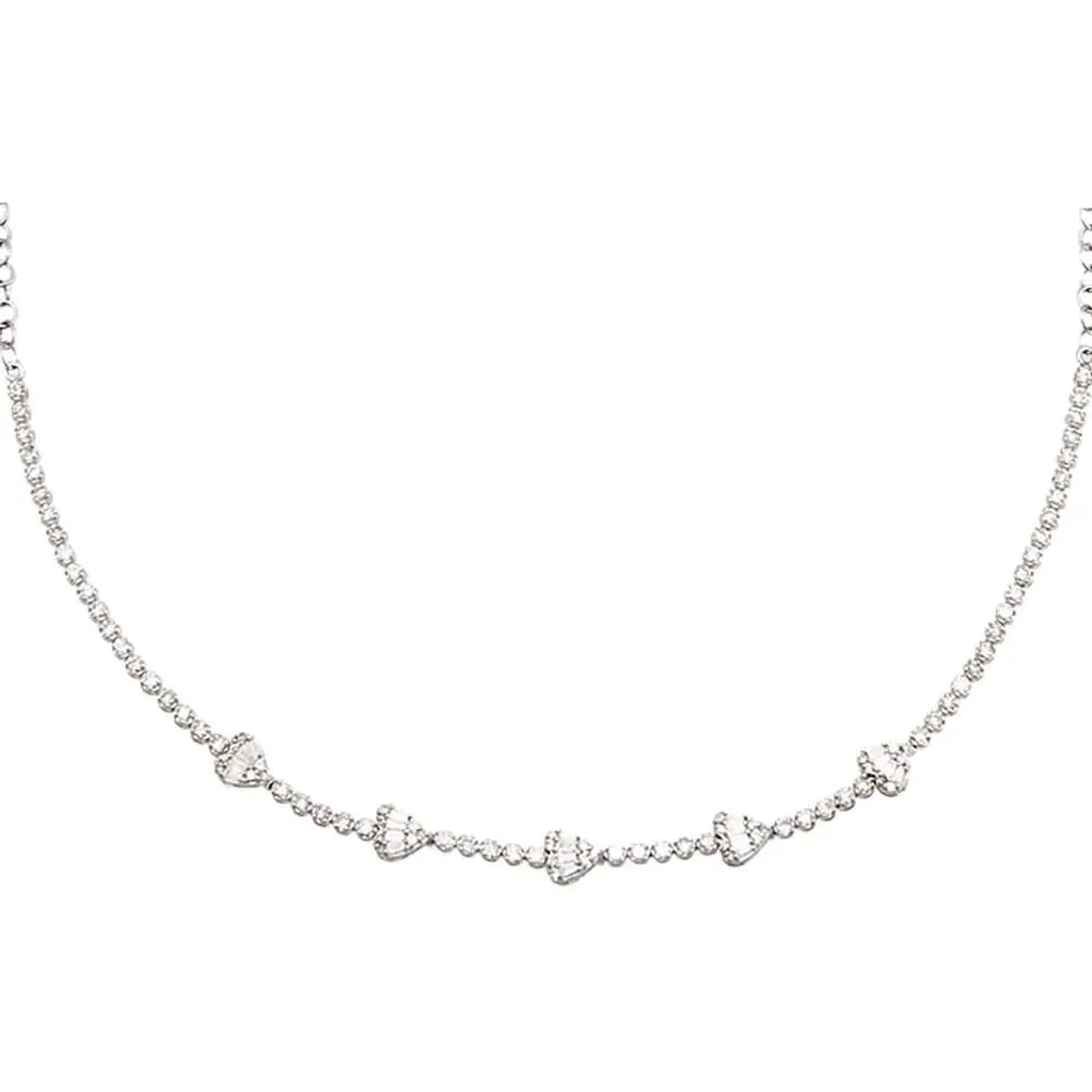 Heart Diamond Tennis Choker 14K sold by Adina Eden's