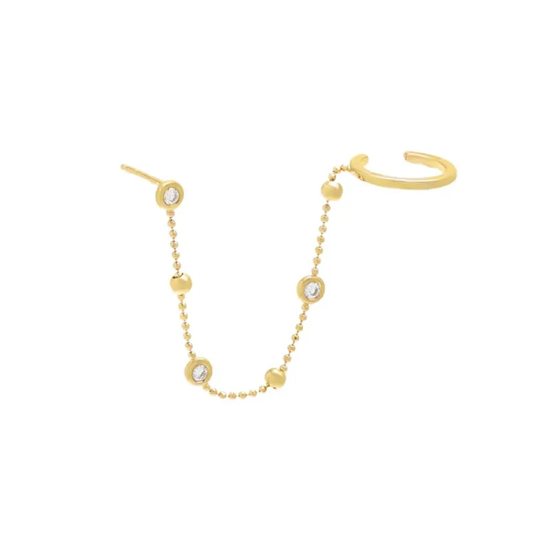 Diamond By The Yard Ear Cuff Stud Earring 14K sold by Adina Eden's