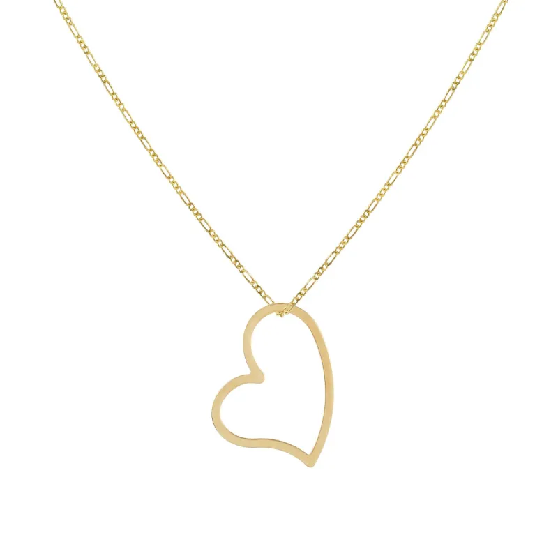 Open Heart Figaro Necklace 14K sold by Adina Eden's