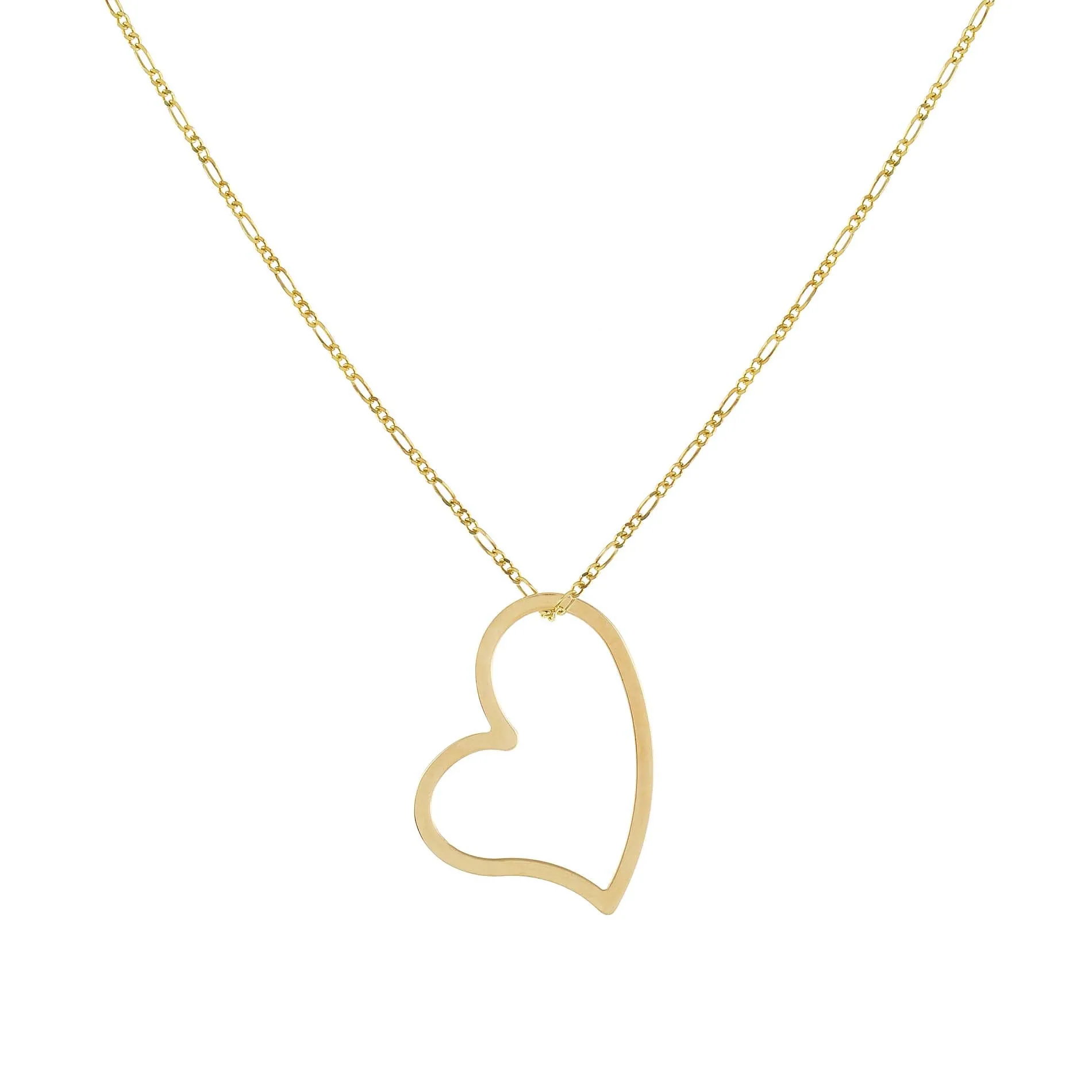 Open Heart Figaro Necklace 14K sold by Adina Eden's