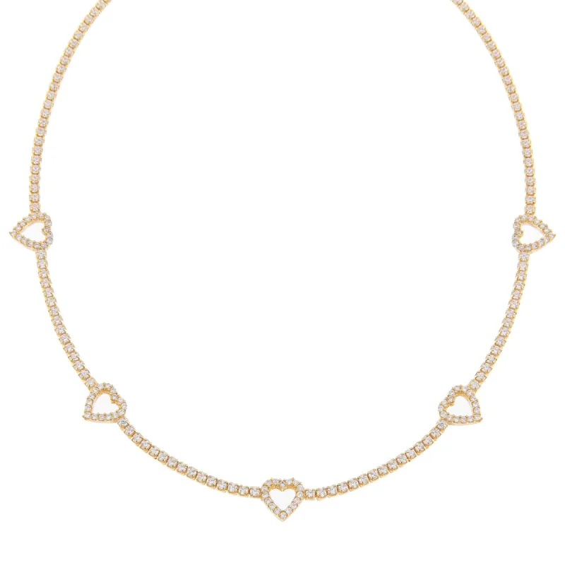 CZ Open Heart Tennis Choker sold by Adina Eden's