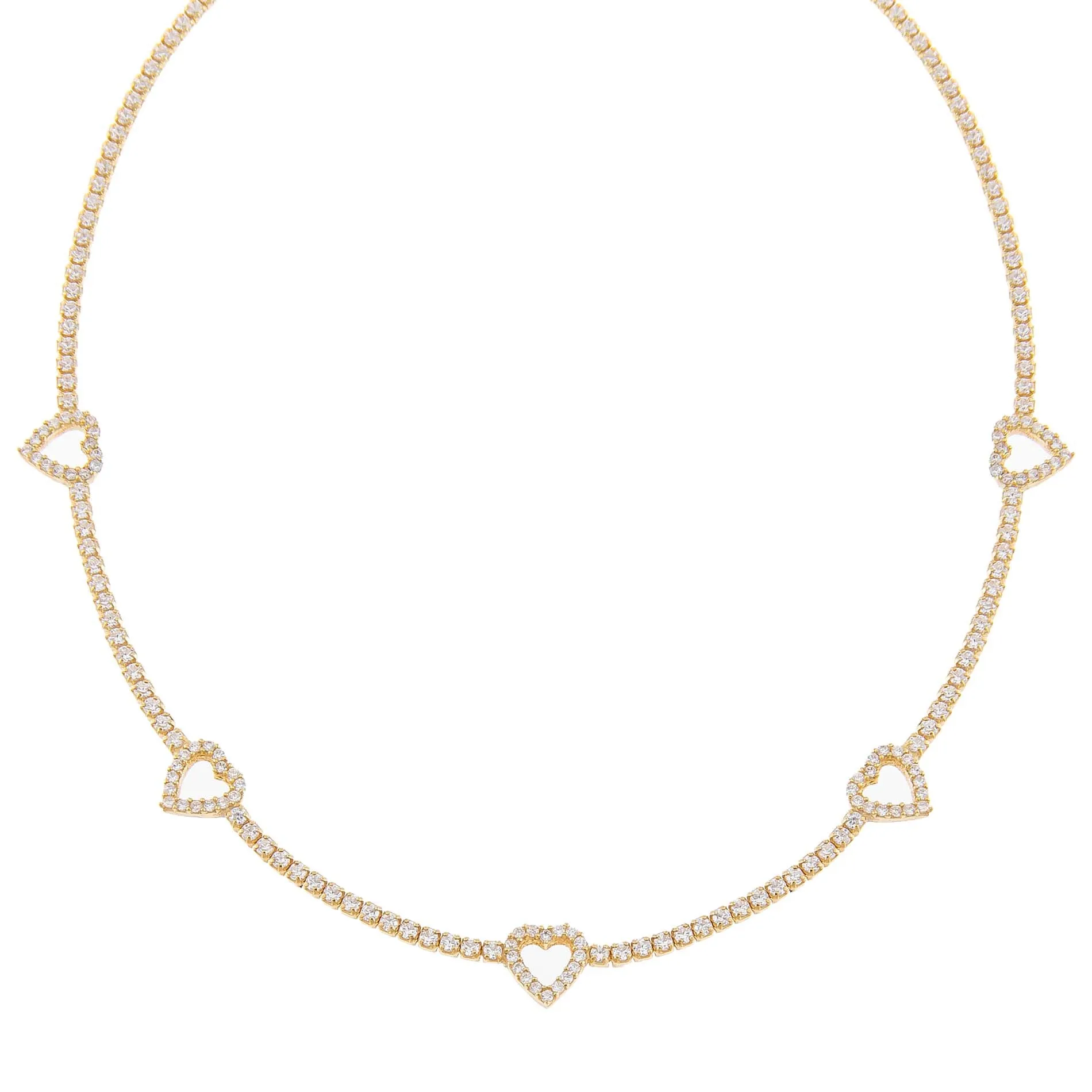 CZ Open Heart Tennis Choker sold by Adina Eden's