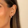Solid Graduated Elongated Open Hoop Stud Earring sold by Adina Eden's