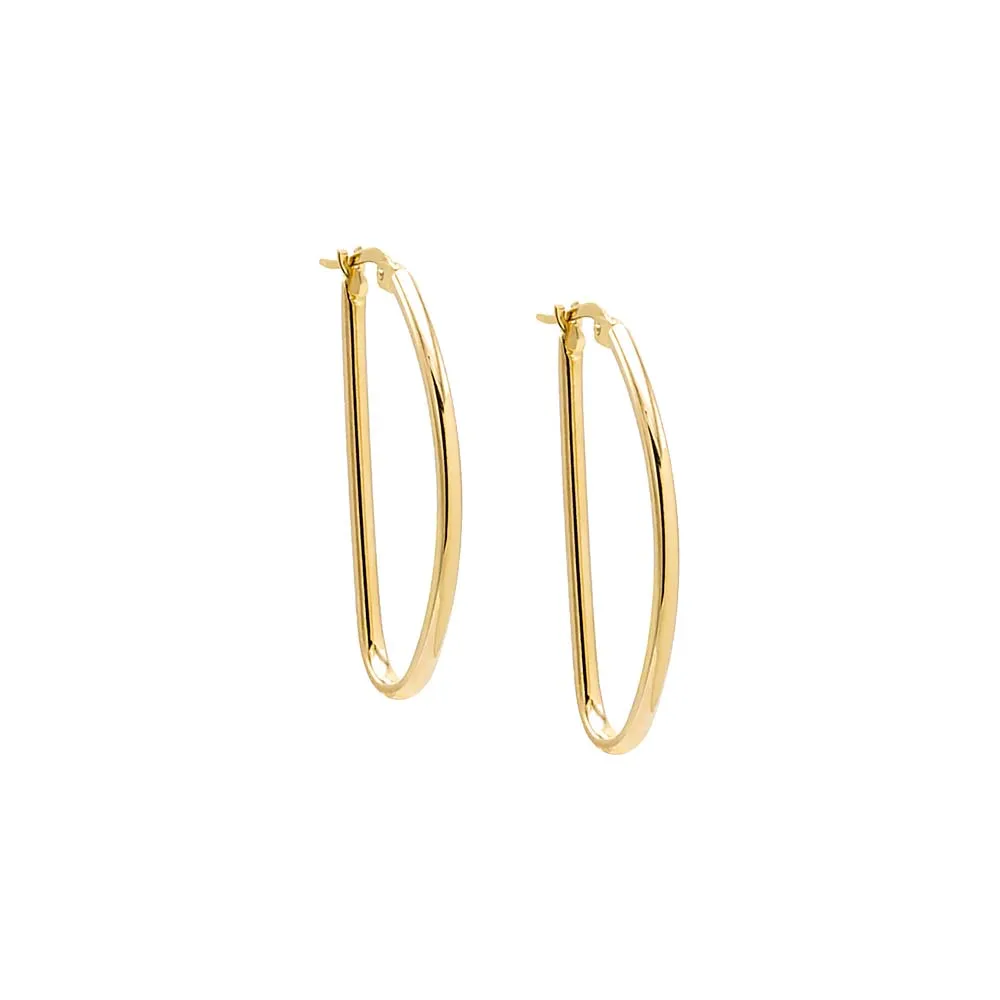 Solid Geometric Shape Hoop Earring 14K sold by Adina Eden's