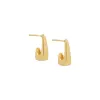 Solid Graduated Elongated Open Hoop Stud Earring sold by Adina Eden's