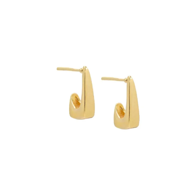 Solid Graduated Elongated Open Hoop Stud Earring sold by Adina Eden's