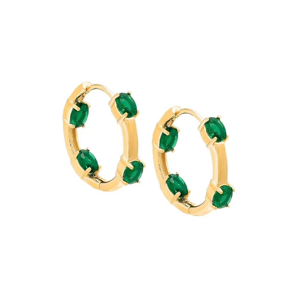 Colored CZ X Enamel Hoop Earring sold by Adina Eden's product image thumbnail 5