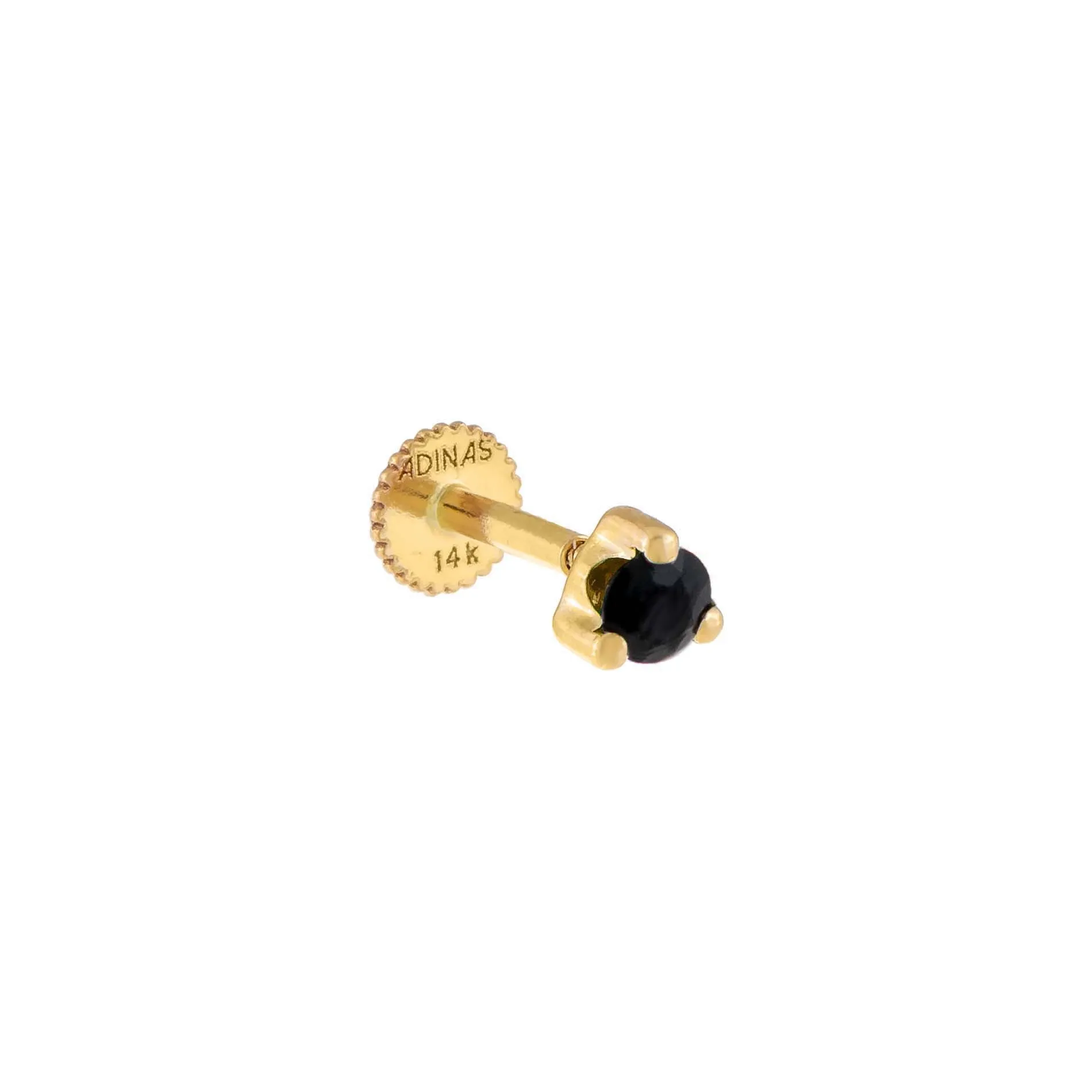 Onyx Threaded Stud Earring 14K sold by Adina Eden's