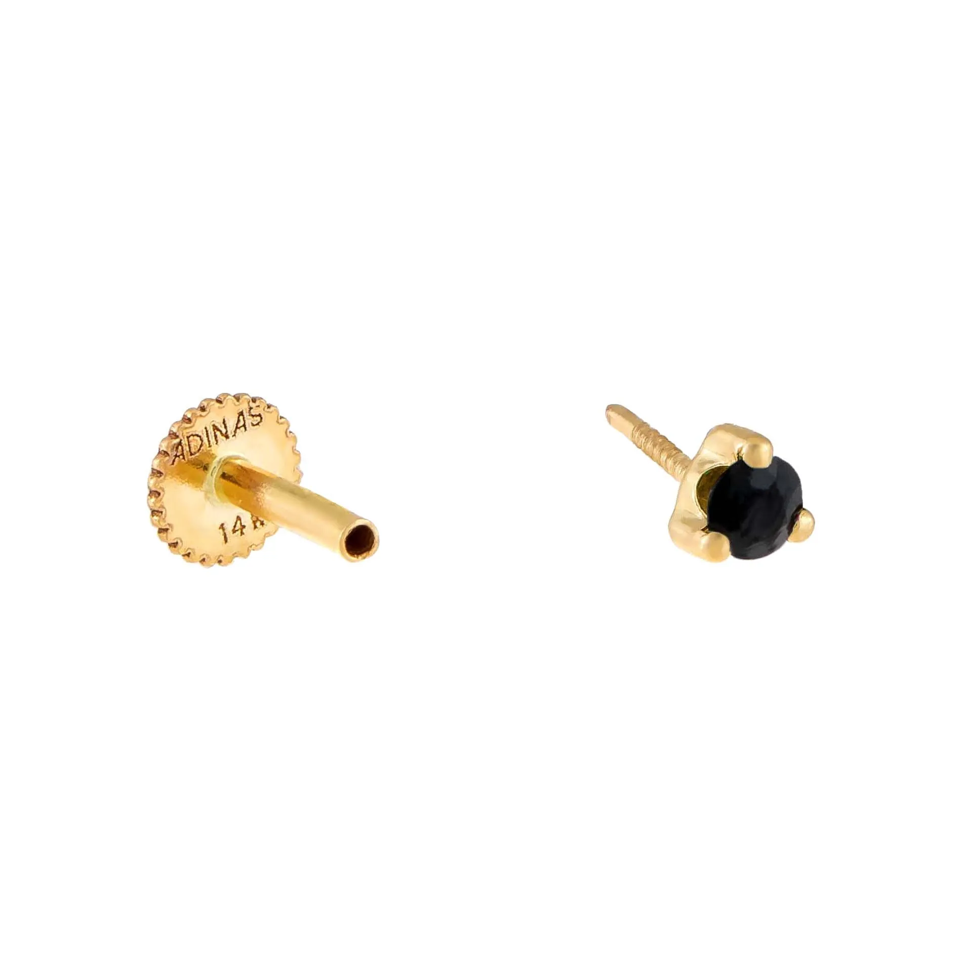 Onyx Threaded Stud Earring 14K sold by Adina Eden's product image thumbnail 3
