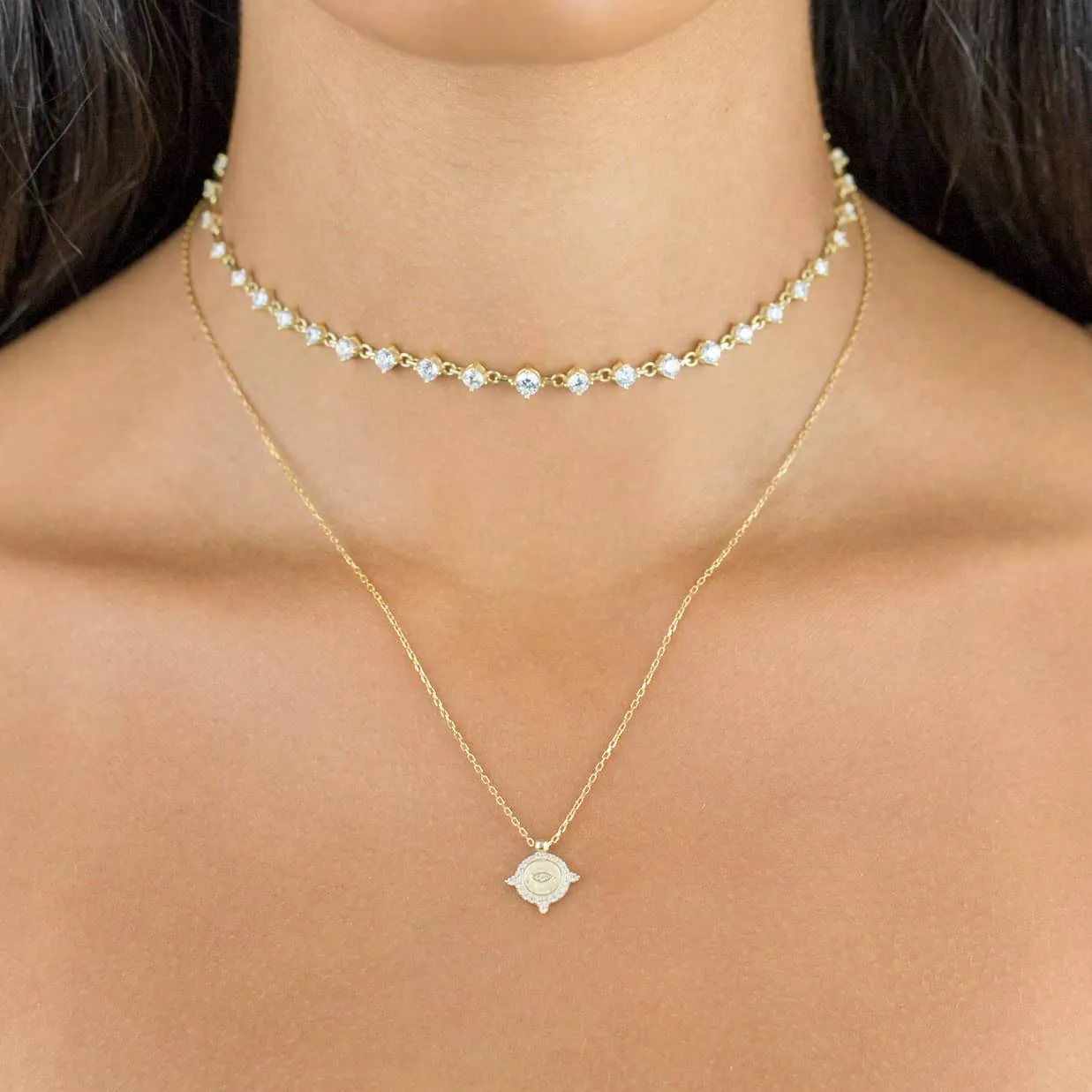 CZ Round Stone Choker sold by Adina Eden's product image thumbnail 2