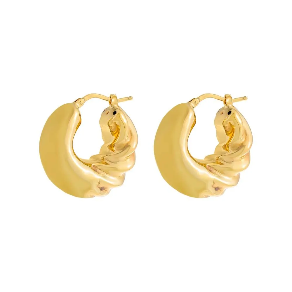 Chunky Half Twist Hoop Earring 14K sold by Adina Eden's