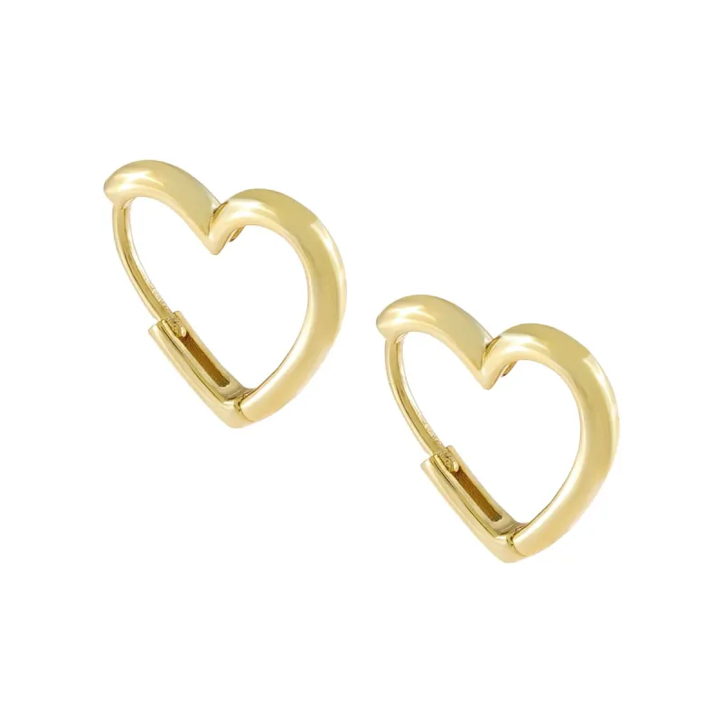 Solid Open Heart Huggie Earring sold by Adina Eden's