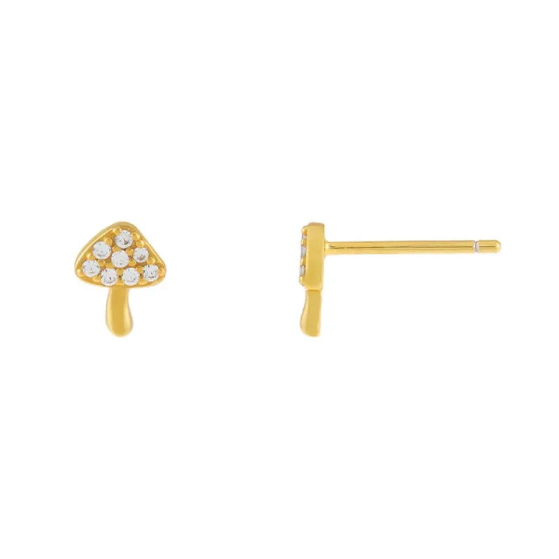 CZ Mushroom Stud Earring sold by Adina Eden's