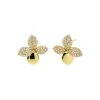 Pave Accented Four Leaf Flower Stud Earring sold by Adina Eden's
