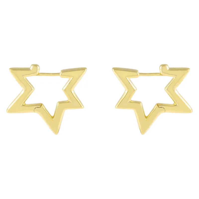 Mini Open Star Huggie Earring sold by Adina Eden's