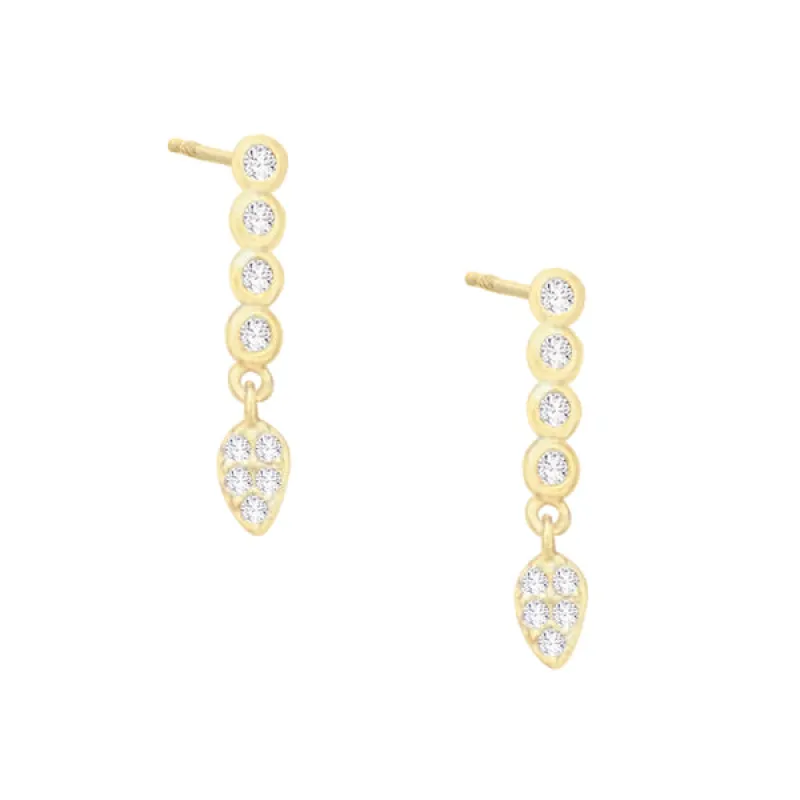 Pavé Teardrop Stud Earring sold by Adina Eden's