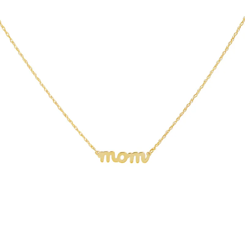 Mini Mom Nameplate Necklace 14K sold by Adina Eden's