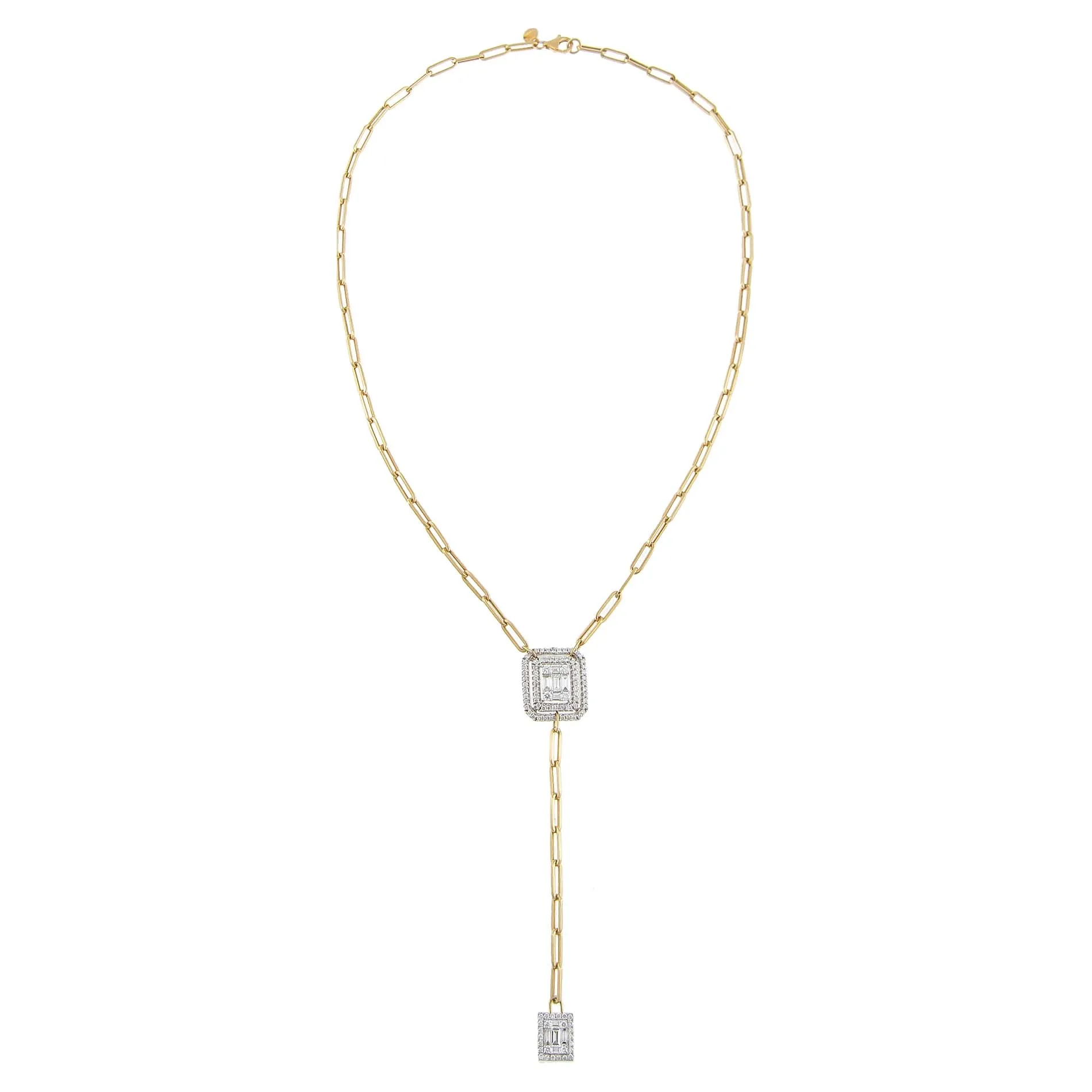 Diamond Illusion Paperclip Chain Lariat 14K sold by Adina Eden's product image thumbnail 3