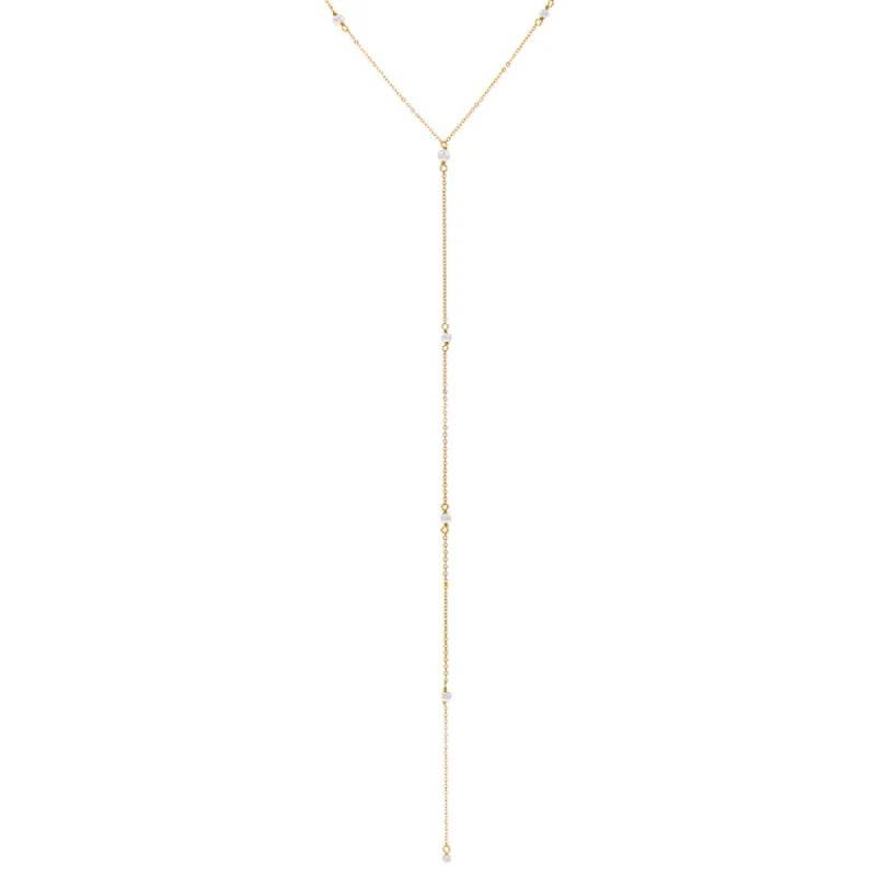 Tiny Multi Pearl Lariat sold by Adina Eden's