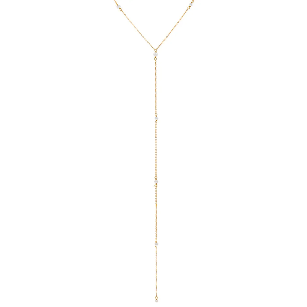 Tiny Multi Pearl Lariat sold by Adina Eden's