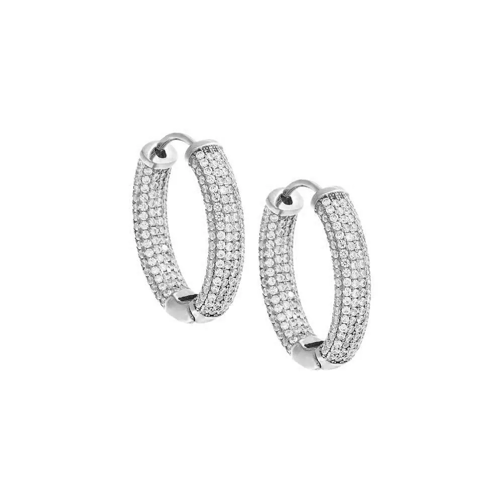 Endless Pavé Oval Huggie Earring sold by Adina Eden's product image thumbnail 3