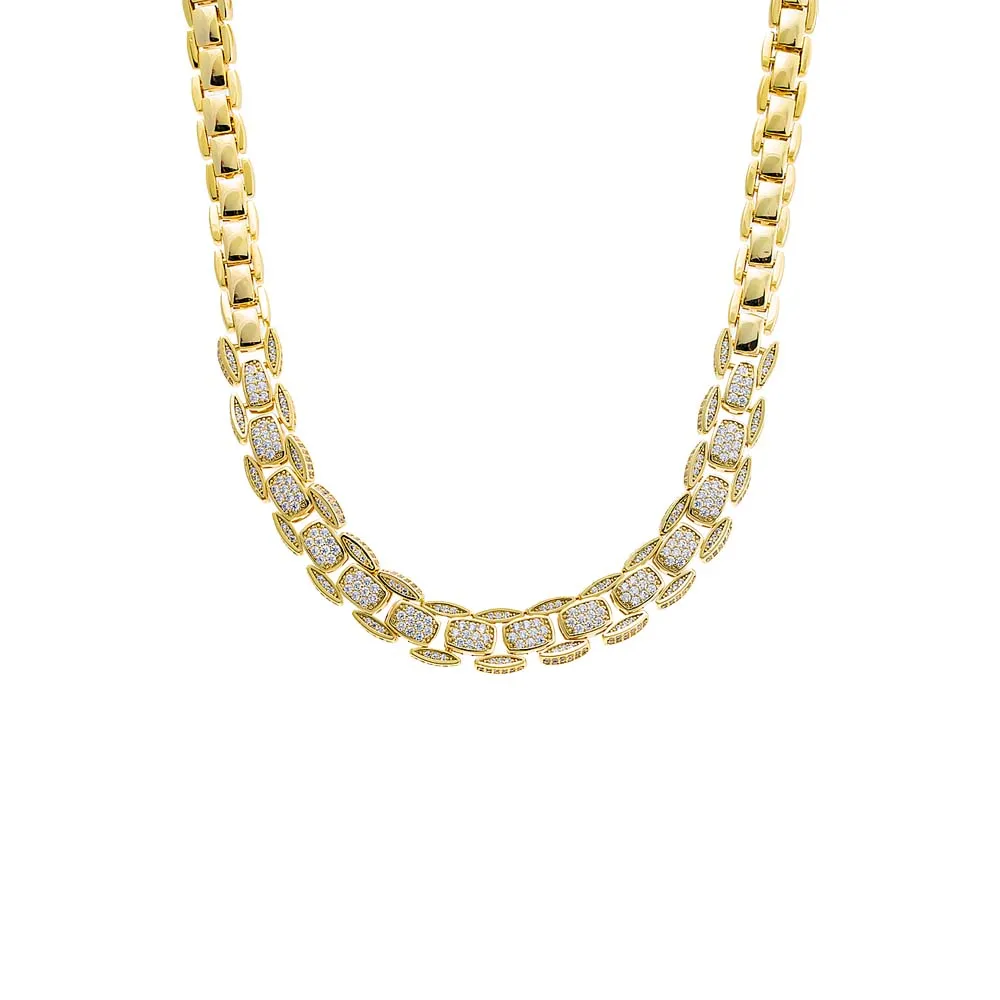 Pave Super Chunky Box Chain Necklace sold by Adina Eden's