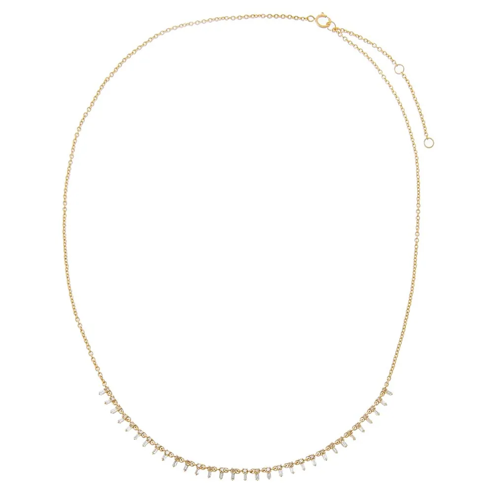 Diamond Round X Baguette Tennis Choker 14K sold by Adina Eden's product image thumbnail 3