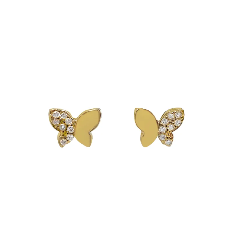 CZ X Solid Butterfly Stud Earring sold by Adina Eden's