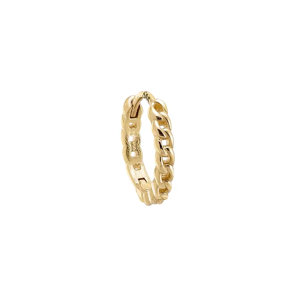 Mini Solid Cuban Chain Huggie Earring 14K sold by Adina Eden's product image thumbnail 3