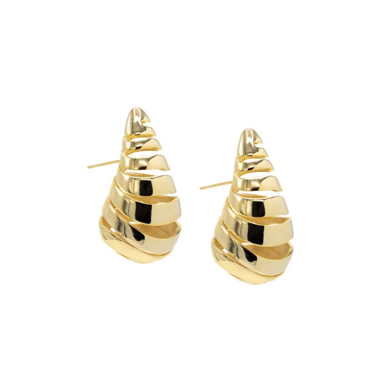 Solid Twisted Graduated Drop Stud Earring sold by Adina Eden's