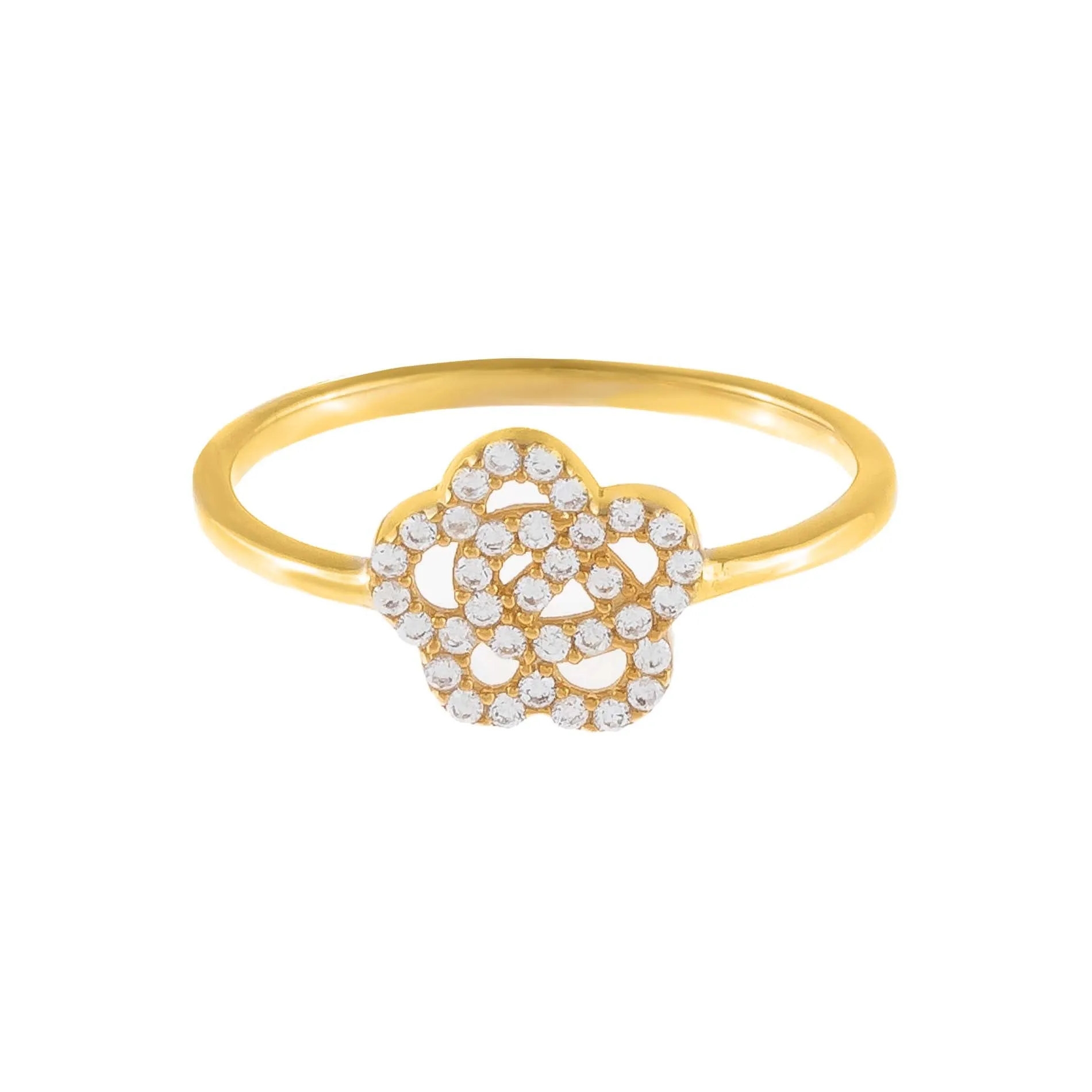 Pavé Rose Flower Ring sold by Adina Eden's product image thumbnail 3