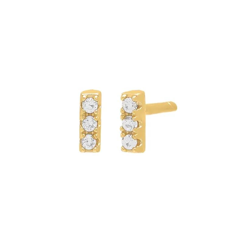 Pavé Bar Stud Earring sold by Adina Eden's
