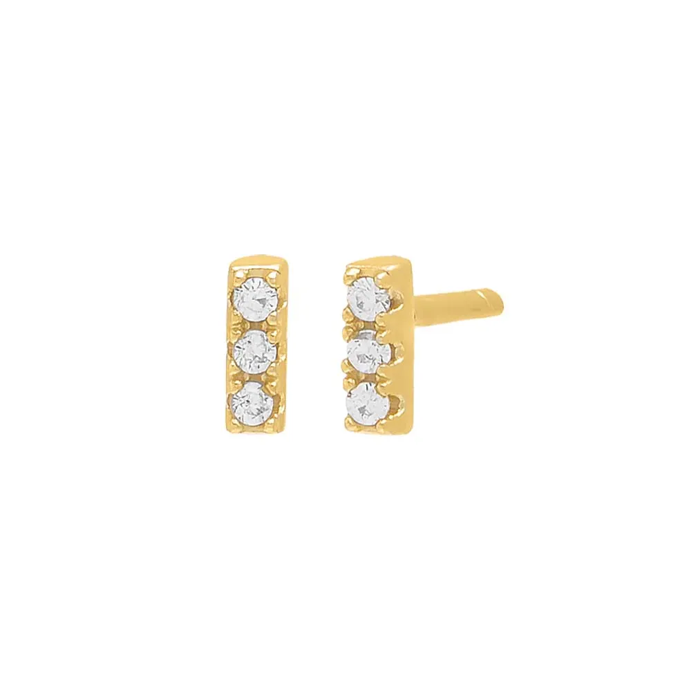 Pavé Bar Stud Earring sold by Adina Eden's