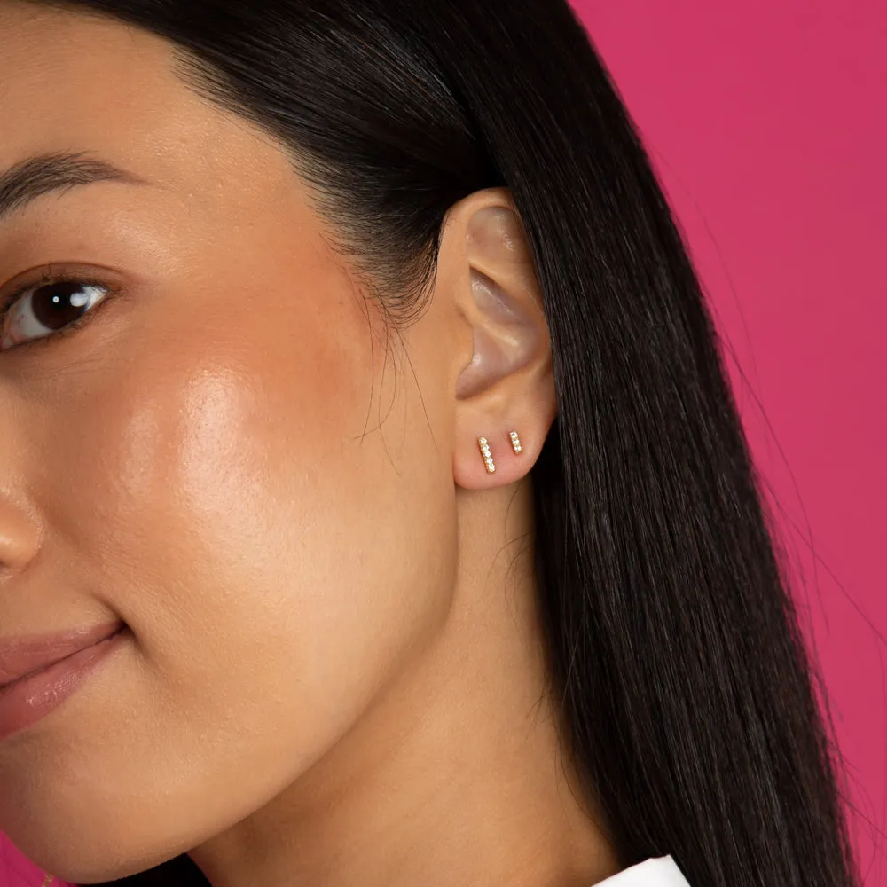 Pavé Bar Stud Earring sold by Adina Eden's product image thumbnail 2