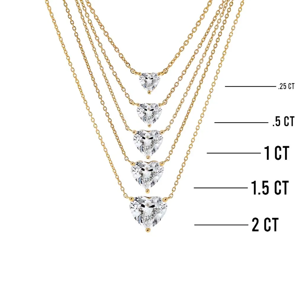 Lab Grown Diamond Heart Solitaire Necklace 14K sold by Adina Eden's product image thumbnail 5