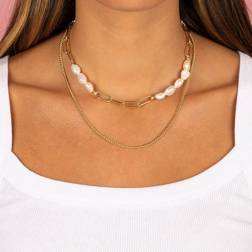 Pearl & Paperclip Necklace sold by Adina Eden's product image thumbnail 2